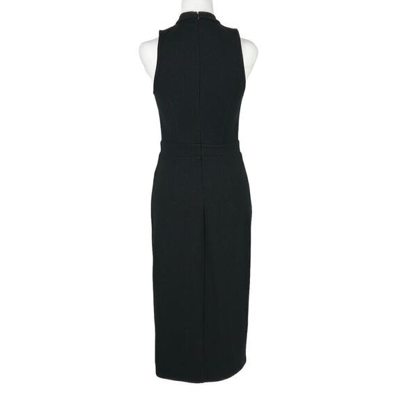 Express Black High Neck Keyhole Midi Dress with Front Slit Size 6 - Picture 4 of 16
